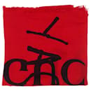 Sciarpa rossa con stampa logo - Gucci