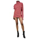 Red asymmetric checkered dress - size UK 12 - Calvin Klein