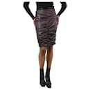 Burgundy leather ruched skirt - size UK 6 - Tom Ford