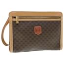 CELINE Macadam Canvas Clutch Bag PVC Leather Brown Auth bs11465 - Céline