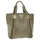 GUCCI GG Crystal Canvas Sherry Line Tote Bag Coated Canvas Gold Auth ar11313 - Gucci