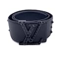 Black Leather Initiales Clous Wide Belt Size 85/34 M9602 - Louis Vuitton