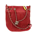 CC Drawstring Pleated Leather Bag - Chanel