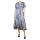 Blue floral printed metallic thread dress - size UK 8 - Ulla Johnson