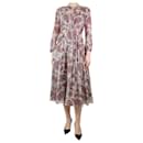 Vestido midi de seda com estampa floral multicolorido - tamanho Reino Unido 8 - Burberry