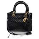 Dior Lady Dior Leather Bag with Crossbody Shoulder Strap