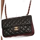 Chanel Mini bolsa retangular atemporal em pele de cordeiro/ original