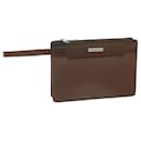 BURBERRY Clutch Bag Leather Brown Auth bs11520 - Burberry