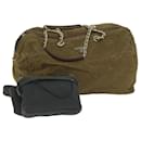 PRADA Waist bag Boston Bag Nylon 2Set Brown Gray Auth bs10812 - Prada