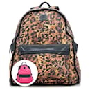 MCM Backpack Reversible Backpack Pink LeoPrint Black Bag Medium