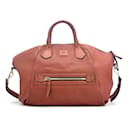 MCM Leather Shoulder Bag Handbag Bag Red Gold Shopper Large Bag