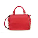 MCM 2Way Leather Handle Bag FlapBag Red Rivets Shoulder Bag Handbag