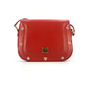 MCM Vintage Leather Bag Red Shoulder Bag Black Flap Bag Crossbody Bag