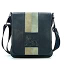 MCM Leather Messenger Bag Handbag Shoulder Bag Crossbody Black Lion