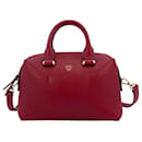 MCM leather shoulder bag handbag shoulder bag burgundy red handle bag