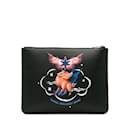 Bolsa clutch preta de couro com estampa Zodiac da Givenchy