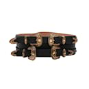 Black Alexander McQueen Wide Tooled Leather Belt Size US S - Alexander Mcqueen