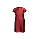 Vestido rojo de manga corta de satén Burberry Talla EE. UU. 4
