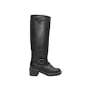 Black Balenciaga Tall Buckle Boots Size 36