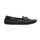 Black Louis Vuitton Embossed Monogrammed Driving Loafers Size 39