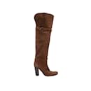 Brown Sergio Rossi Knee-High Suede Boots Size 39.5