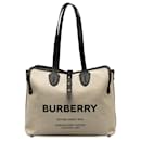 Bolso tote de lona marrón con cinturón suave de Burberry