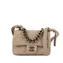 Taupe Chanel Mini Paris Rome calf leather Trapezio Bag