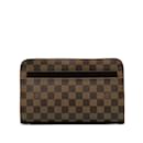 Brown Louis Vuitton Damier Ebene Pochette Saint Louis Clutch Bag