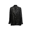Schwarz-Silber-Chanel-Kreuzfahrt 2011 St. Tropez Tweed Blazer Größe FR 48