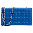 MCM Leather Crossbody Wallet Bag Blue Clutch Shoulder Bag Purse Case