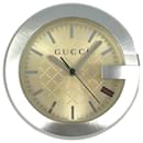 GUCCI Table Clock Brown Cream Table Watch with Box Full Set Clock - Gucci