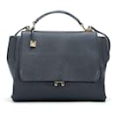 MCM Leather Handle Bag Shoulder Bag Black Gold Handbag Bag