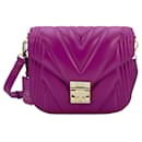 MCM Patricia Bolso de hombro de cuero Violeta Bolso morado Bolso de hombro acolchado