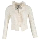Oscar de la Renta Lace Evening Jacket in White Cotton