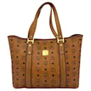 MCM shopper bag shoulder bag bag cognac handle bag logo print