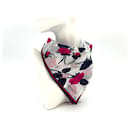 GIVENCHY Bandana Scarf Sciarpa da donna in cotone Viola Rosa Fiori bianchi Logo Vintage - Givenchy
