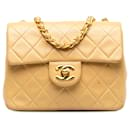 Chanel Yellow Mini Square Classic Lambskin Single Flap