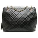 Chanel Black Matelasse Lambskin Leather Shoulder Bag
