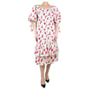 Multi floral-printed puff-sleeved midi dress - size UK 10 - Autre Marque
