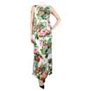 Multicoloured sleeveless floral printed dress - size UK 8 - Dolce & Gabbana