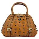 MCM Visetos handbag cognac bag handle bag logo print bag