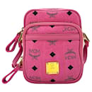 MCM Visetos Crossbody Bag Messenger Pink LogoPrint Umhängetasche Small