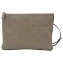 MCM Leather Crossbody Pouch Pochette Taupe Brown LogoPrint Clutch Shoulder Bag