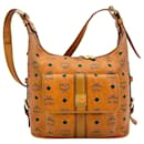 MCM Visetos Hobo Bag Medium Cognac Gold Shoulder Bag Shopper Bag LogoPrint