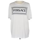 T-shirt blanc à logo brodé - Versace