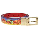 Dolce & Gabbana Red/Multicolor Floral Reversible Belt