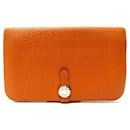 HERMES DOGON DUO WALLET IN ORANGE TOGO LEATHER WITH WALLET - Hermès