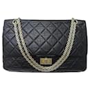 Chanel handbag 2.55 LARGE JUMBO QUILTED LEATHER SHOULDER HAND BAG