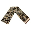 NEW GUCCI LOGO PRINT SCARF IN BROWN WOOL BROWN WOOL SCARF - Gucci