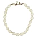 VINTAGE CHANEL CHOCKER NECKLACE IN PEARLS CIRCA 1990 GOLD METAL PEARLS NECKLACE - Chanel